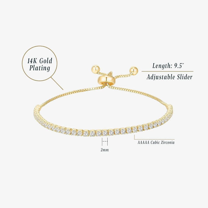 14K Gold Plated CZ Tennis Bracelet