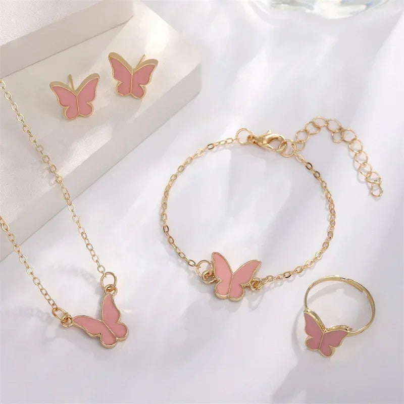 Butterfly Jewelry Set (4 pcs)