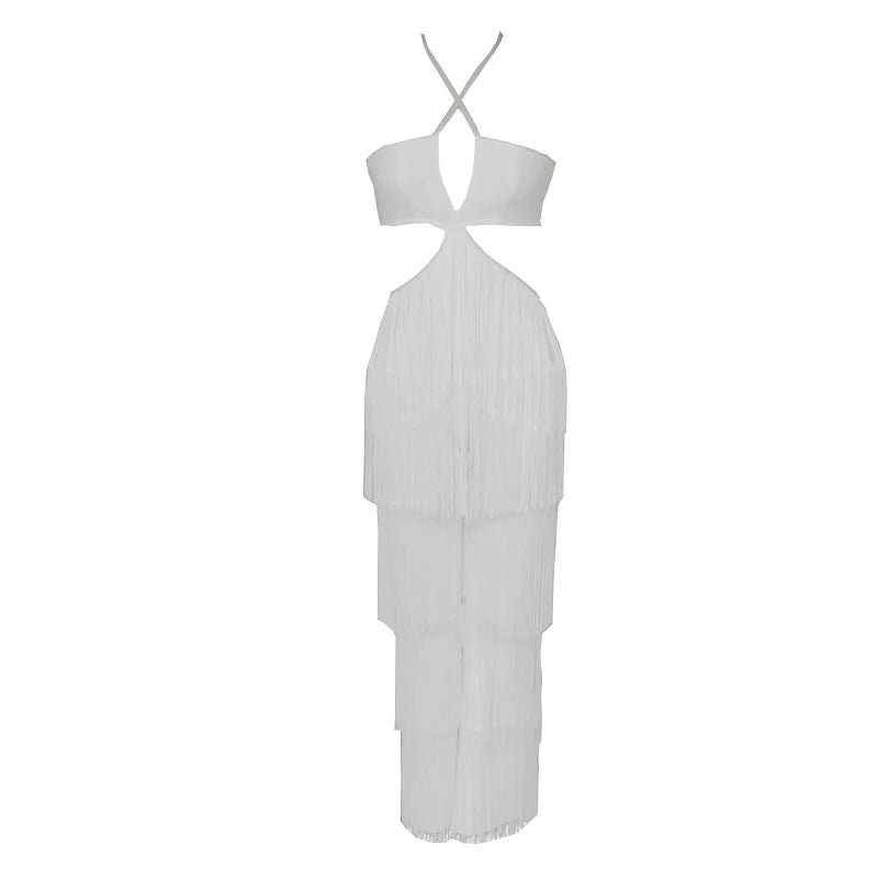 Tassel Halter Bandage Jumpsuit