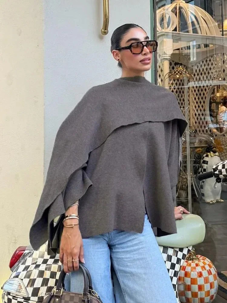 Oversized Knitted Scarf Coat