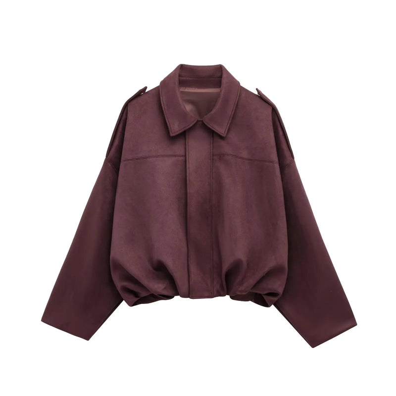 Faux Suede Olive Green Jacket