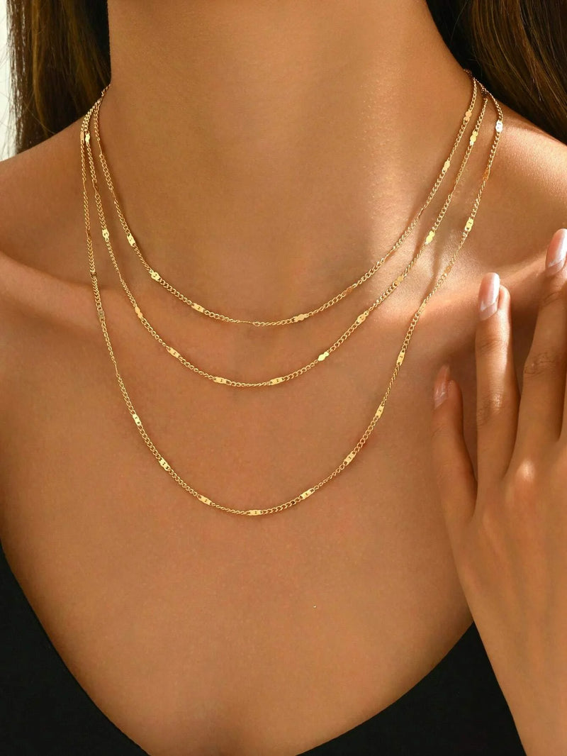 Triple Layer Stainless Steel Necklace