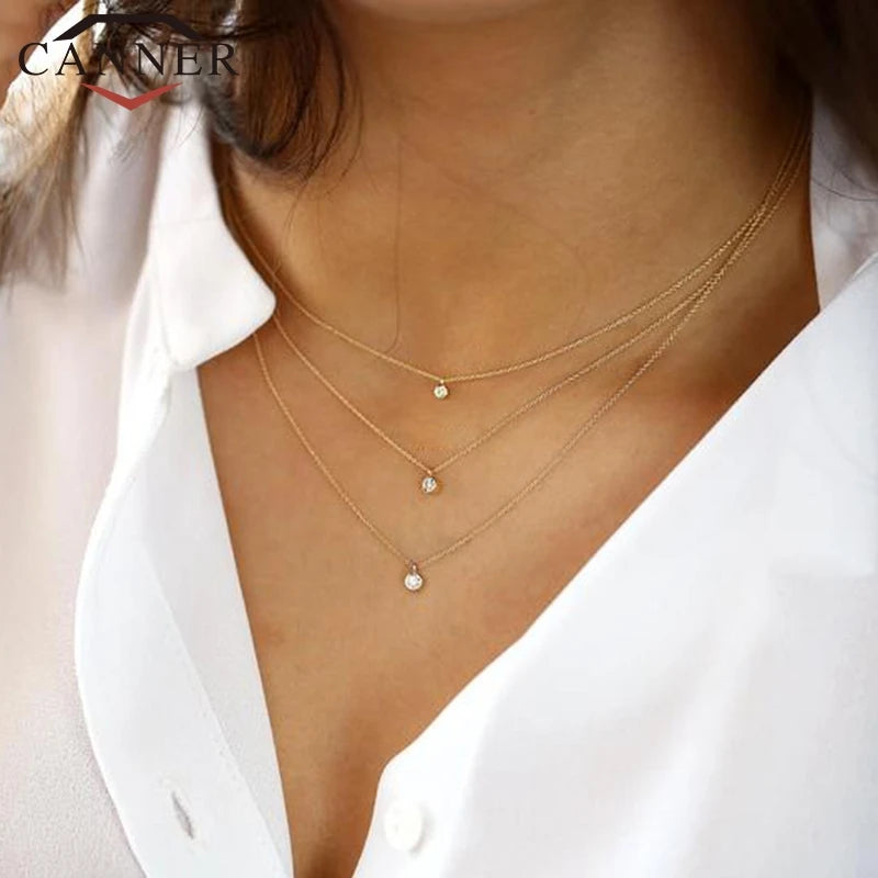 Sterling Silver Zircon Choker Necklace