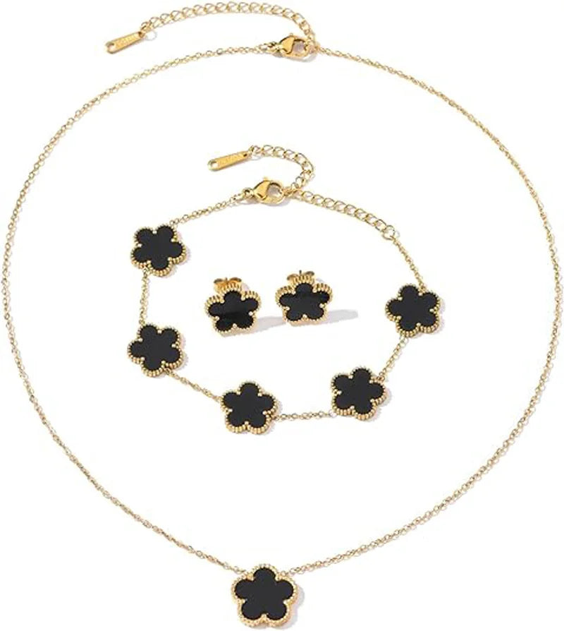 Five-Leaf Clover Jewelry Set