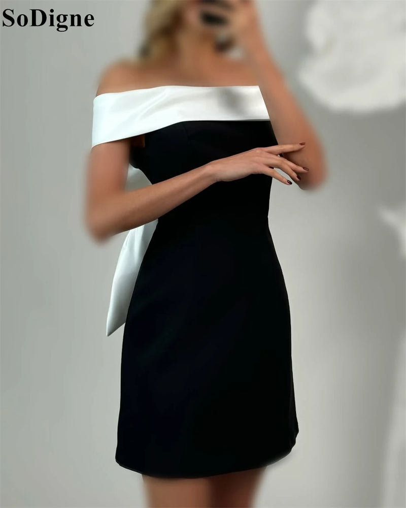 Off-Shoulder Bow Cocktail Dress