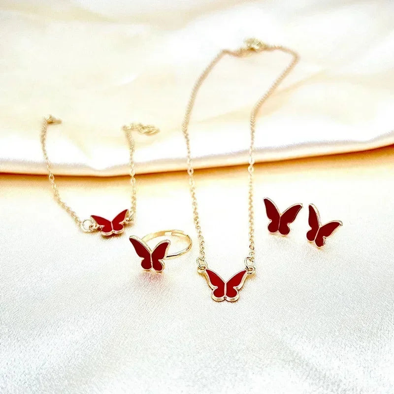 Butterfly Jewelry Set (4 pcs)