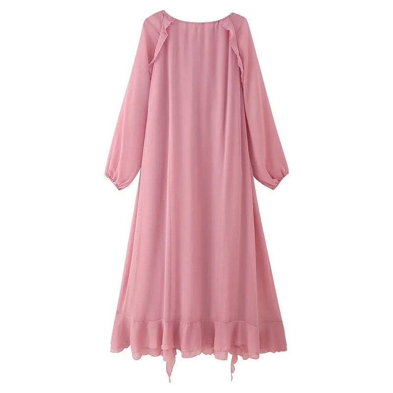 Layered Ruffled Chiffon Dress
