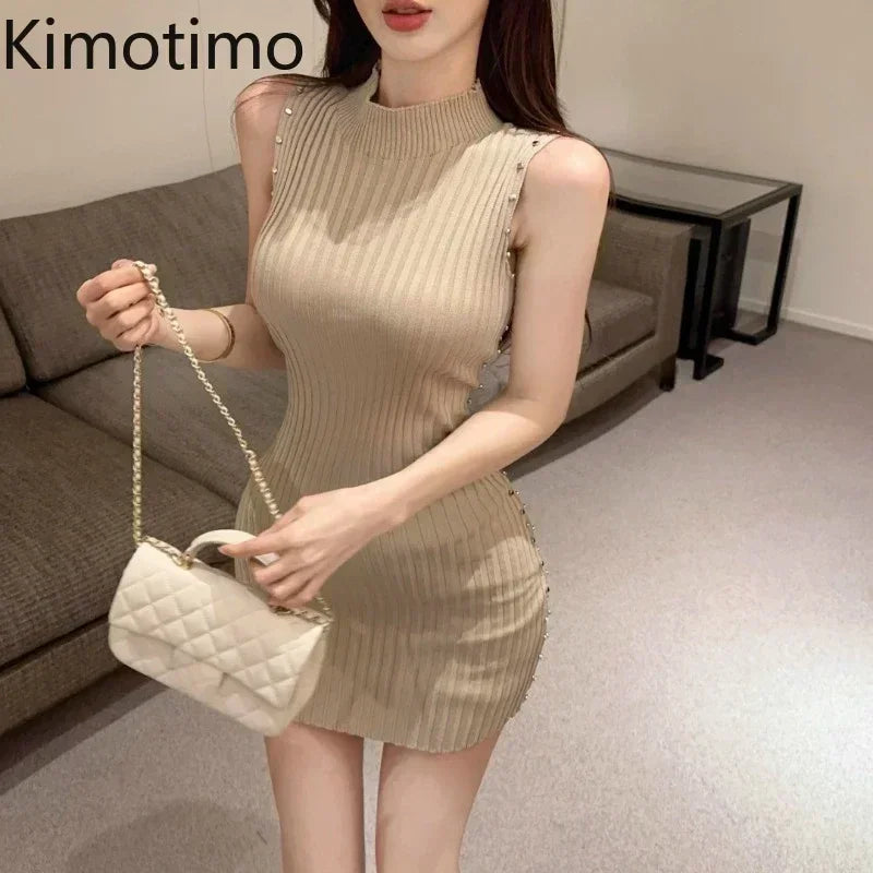 Rivet Knitted Bodycon Mini Dress