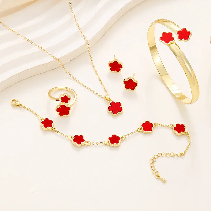 Plum Blossom Jewelry Set (4 pcs)