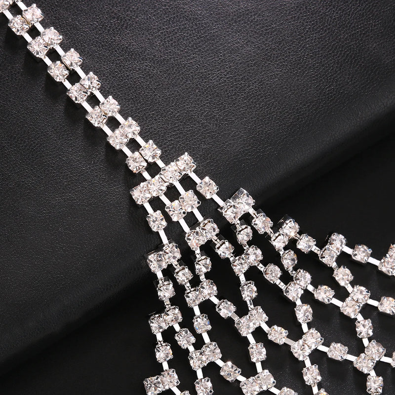 Rhinestone Tassel Bra Chain