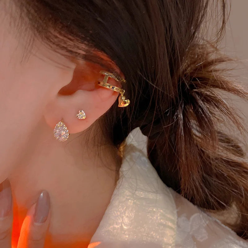 Gold-Plated Sterling Silver Water Drop Earrings