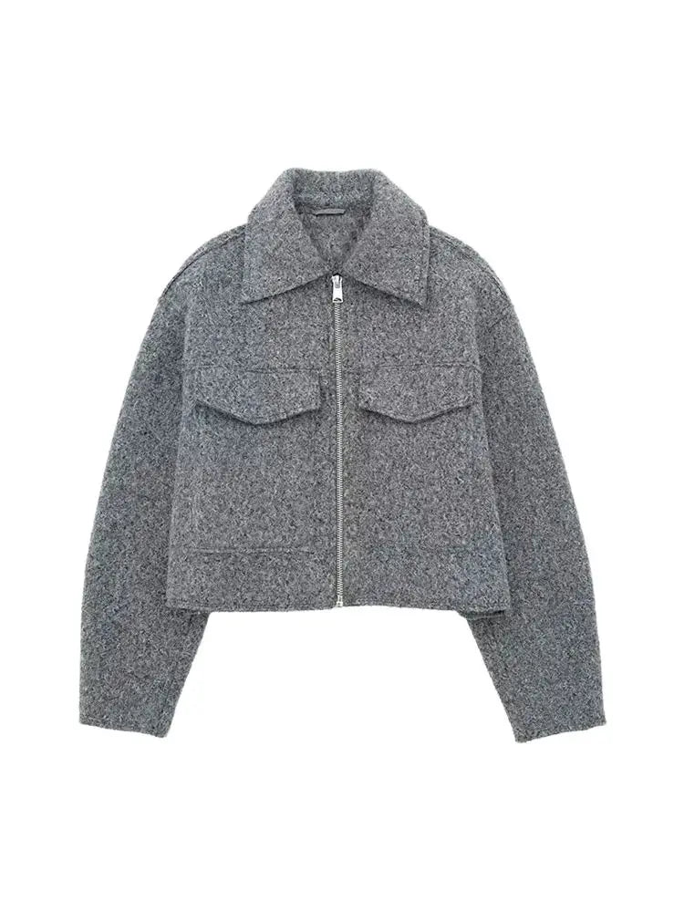 Cropped Vintage Pocket Jacket