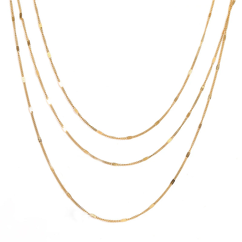 Triple Layer Stainless Steel Necklace