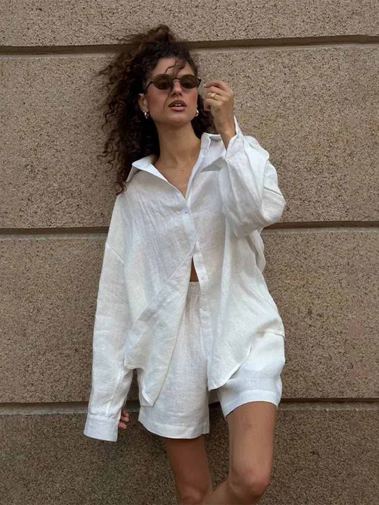 Cotton Linen Shirt & Pants Set
