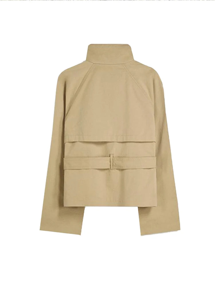 Cropped Belted Trench Coat