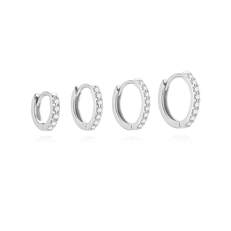 Sterling Silver Moissanite Hoop Earrings