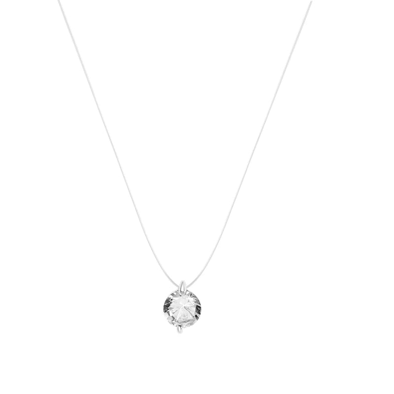 Single Rhinestone Pendant Necklace
