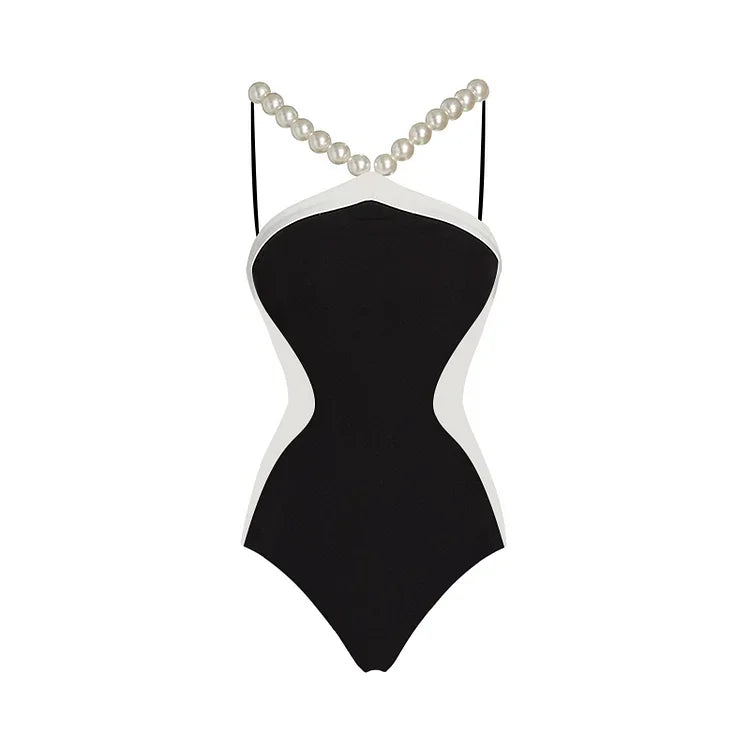 Pearl Chain Halter Swim Set