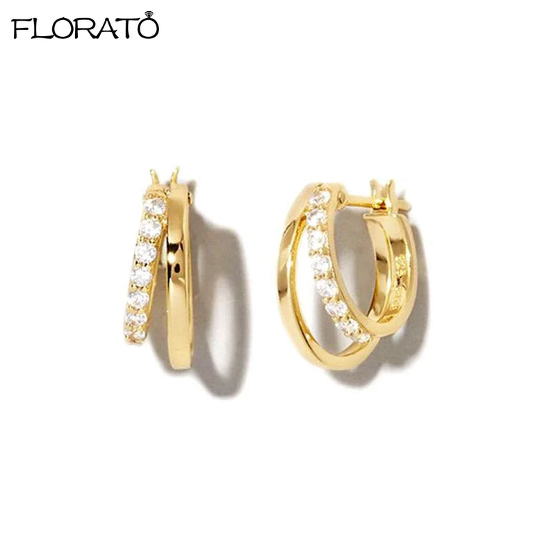 Sterling Silver Korean Hoop Earrings