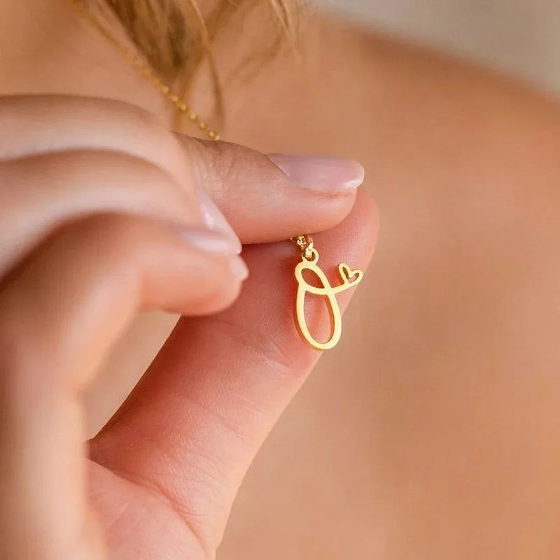 Initial Heart Pendant Necklace