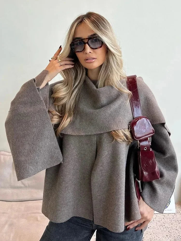 Oversized Knitted Scarf Coat