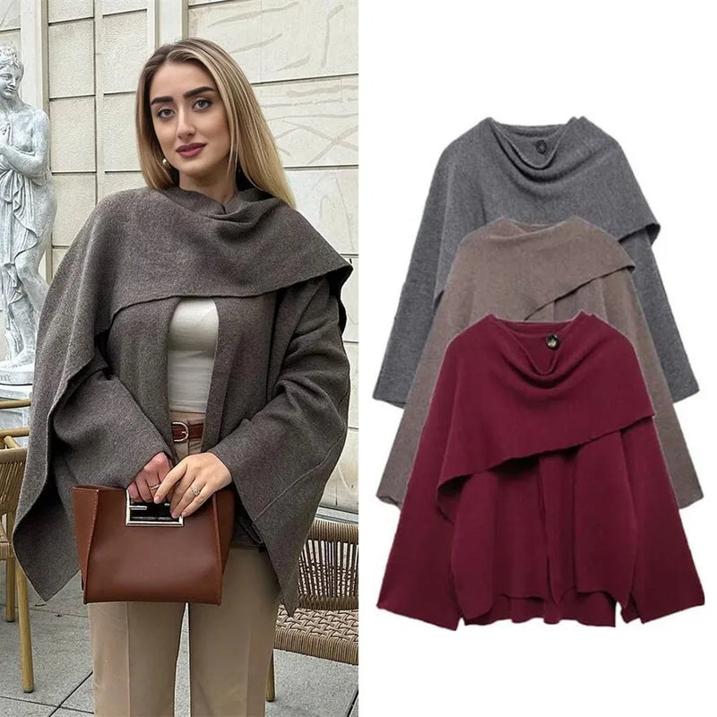 Oversized Knitted Scarf Coat