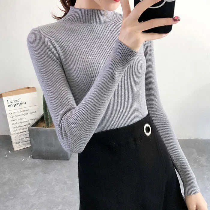 Mock Neck Knit Sweater