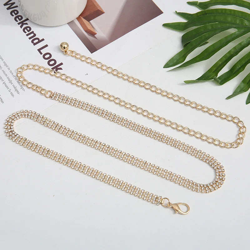 Rhinestone Waist Chain