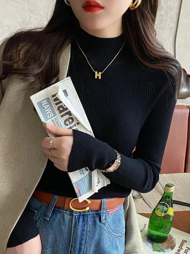 Mock Neck Knit Sweater