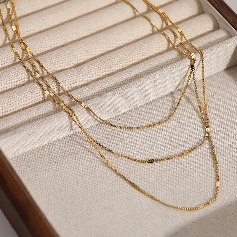 Triple Layer Stainless Steel Necklace