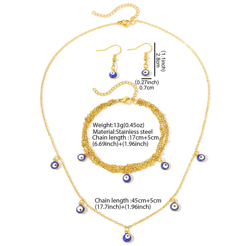 Stainless Steel Eye Jewelry Set (3 pcs)