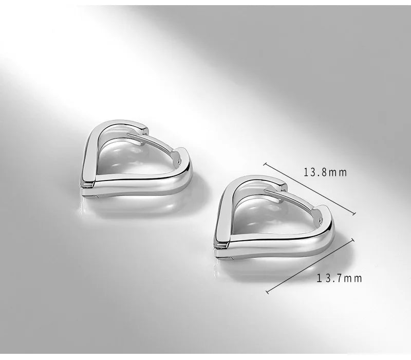 Sterling Silver Zircon Hoop Earrings