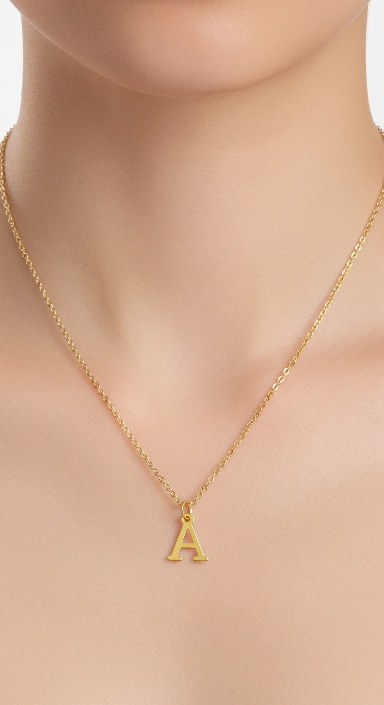Initial Letter Pendant Necklace