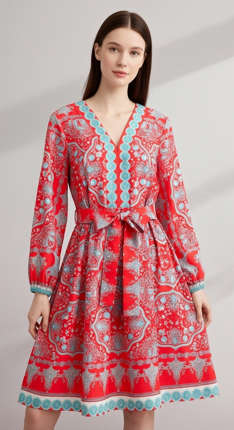 Rosa Red Floral Maxi Dress