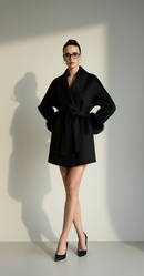 Helena Lace-Up Wool Coat