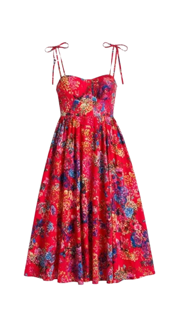 Elisa Printed Button Dress