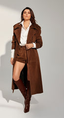 Victoria Lace-Up Wool Overcoat