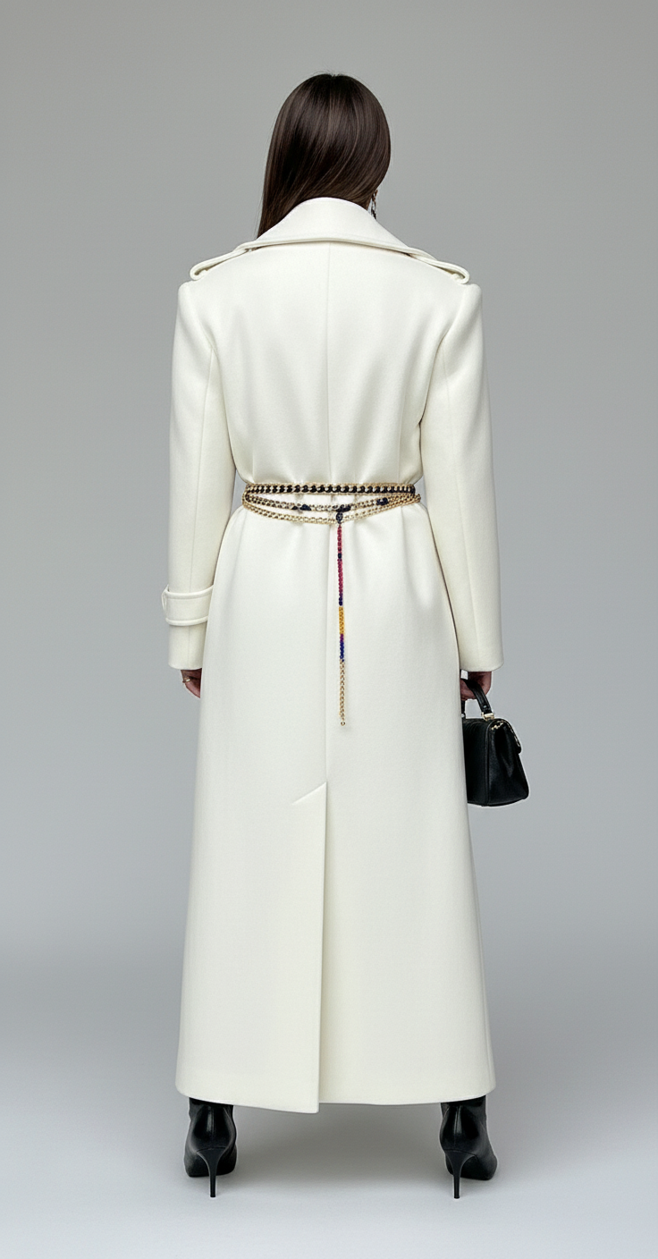 Victoria Lace-Up Wool Overcoat