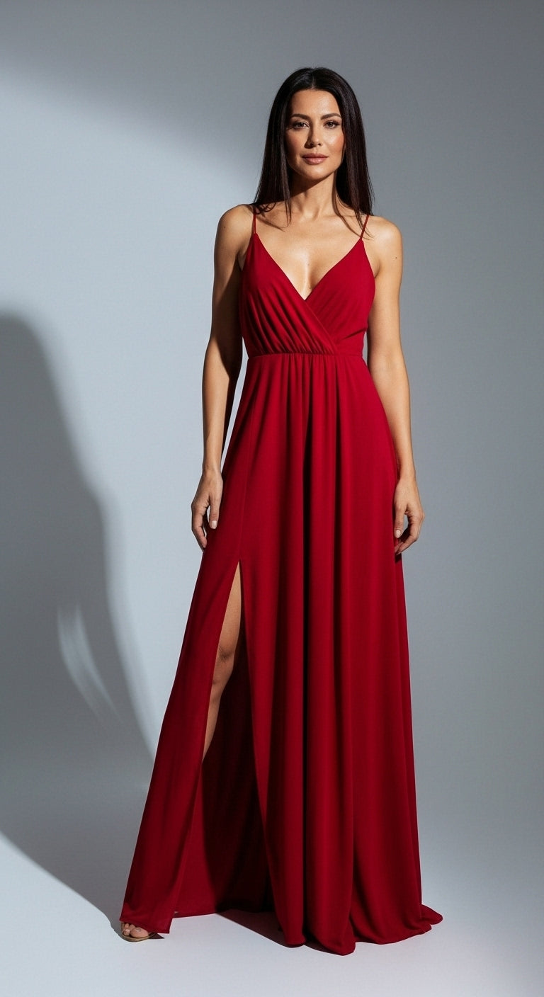 Arwen V-Neck Slit Dress