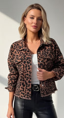 Siena Leopard Denim Jacket
