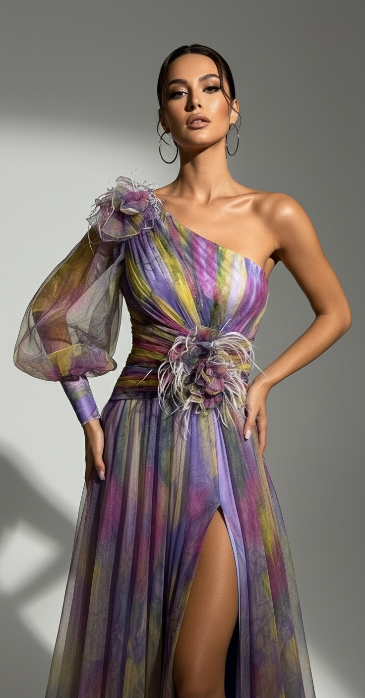 Lyra Off-Shoulder Mesh Dres