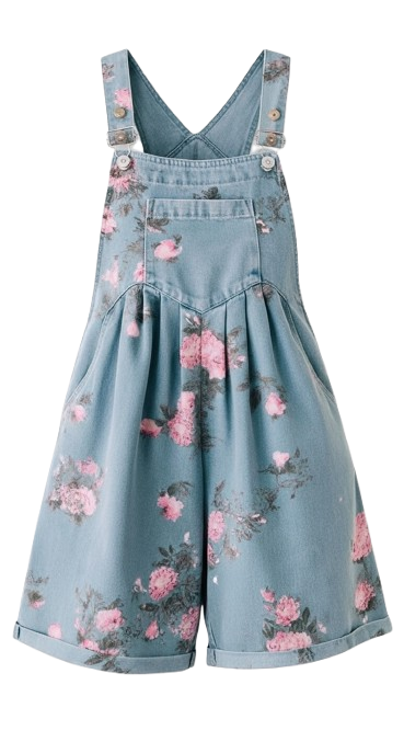 Flora Retro Denim Jumpsuit