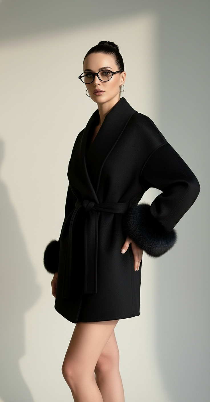 Helena Lace-Up Wool Coat