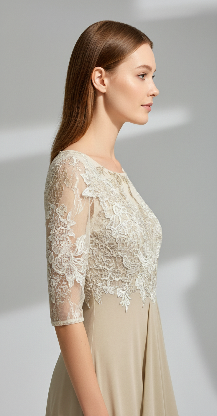 Eveline Lace Chiffon Evening Dress