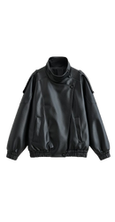 Selene Black Faux Leather Biker Jacket