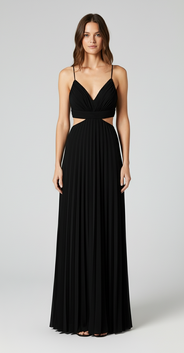 Alessia Pleated Backless Dress