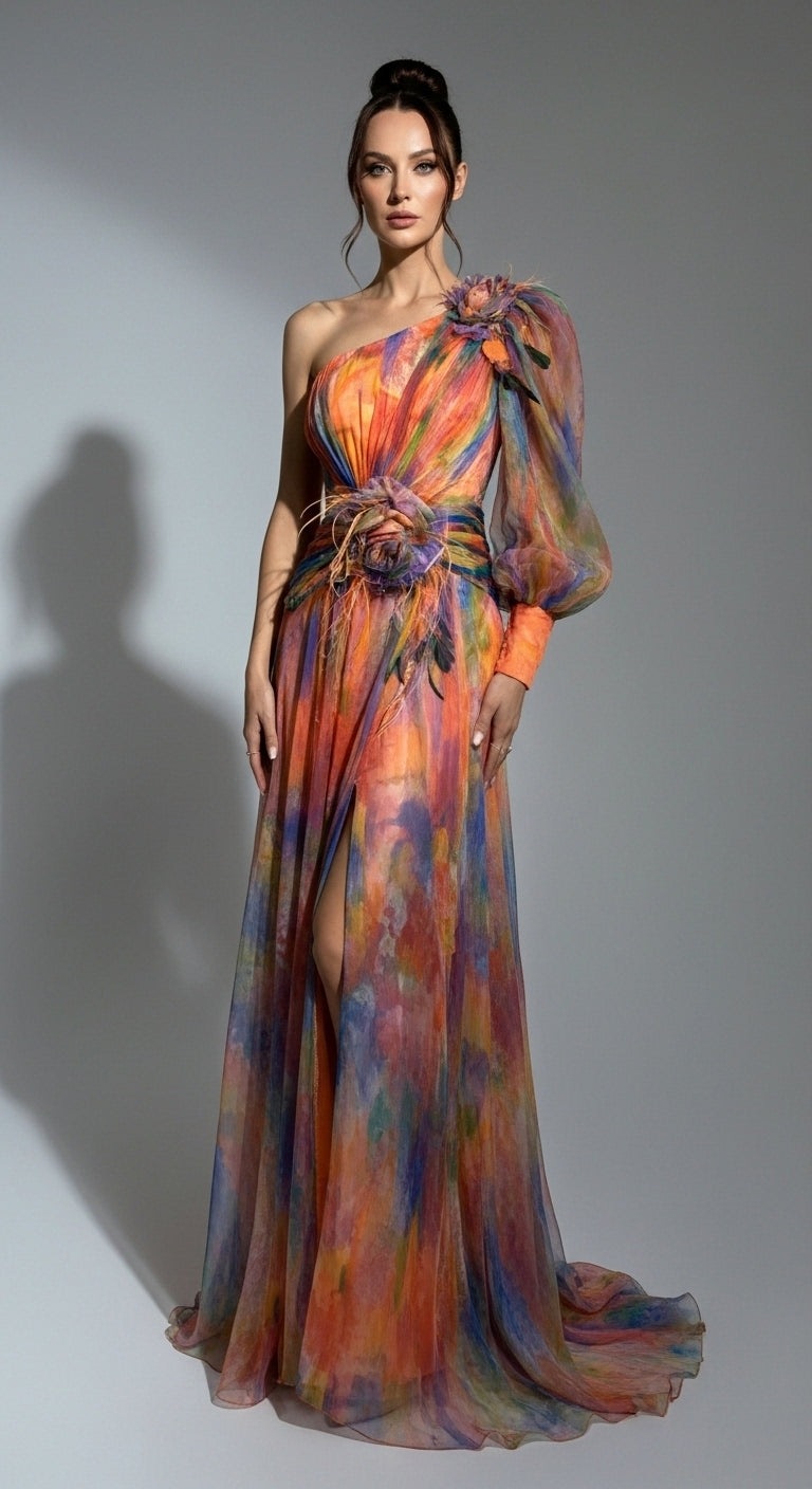 Lyra Off-Shoulder Mesh Dres