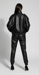 Selene Black Faux Leather Biker Jacket