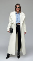 Victoria Lace-Up Wool Overcoat