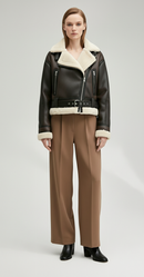 Rhea Faux Shearling Belted Jacket